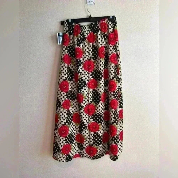 NWT vintage maxi skirt by sag harbor size 8 Flower Anemone Rockabilly Boho 90s - Picture 2 of 5